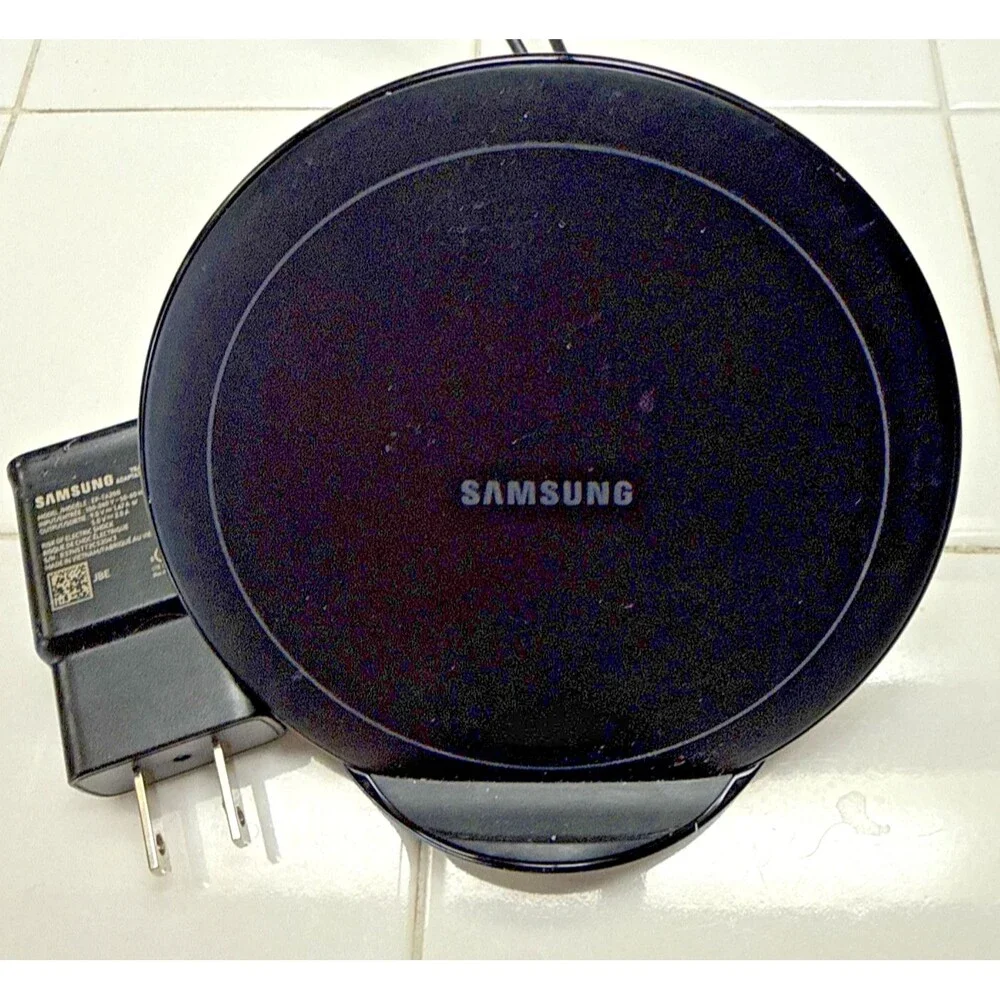 Samsung EP-N5105 Qi Wireless Charger Stand, Black Desktop Charging Pad